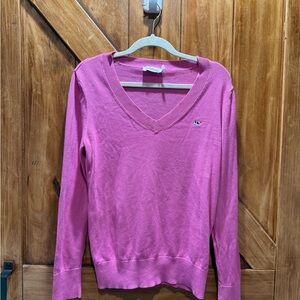 Vineyard Vines Vibrant Pink V-Neck Sweater